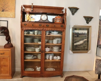 Antique Victorian Display China Cabinet