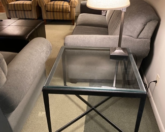 Iron & glass end table X 2