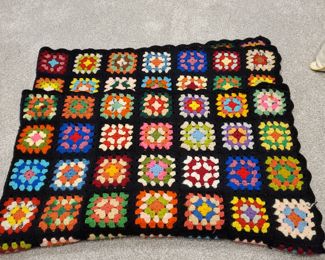 Antique Granny Square Blanket 