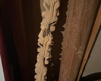 carved walking stick