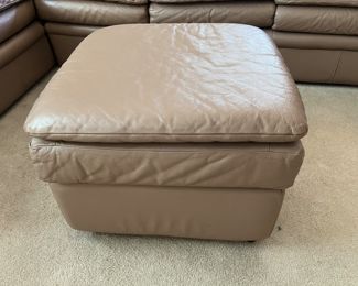 Leather sectional and matching ottoman. Sectional measures 86" x 74"W - 36"D - 33"H with a seat height of 18".  