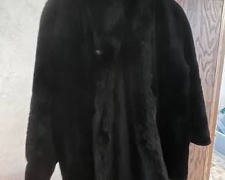 Sheared beaver jacket with fox collar