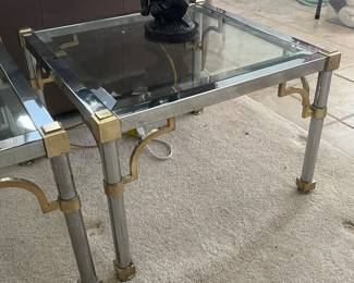 Chrome/brass/glass side tables.....
