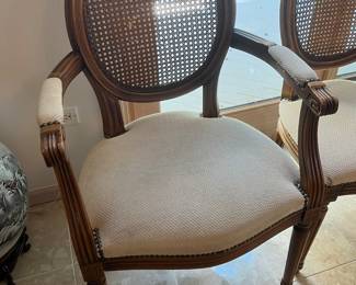 (2) cane backed armchairs (only one photographed)