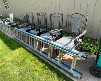 Patio chairs and ladders....