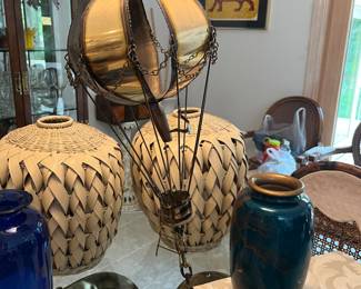 Vintage hot air balloon brass/copper sculpture signed John DeMott.....
