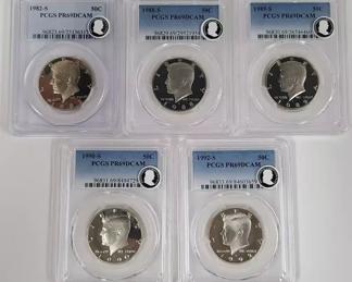 5 PCGS PR69DCAM Kennedy Half Dollars
