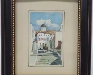 Signed Original Watercolor Painting - Greece