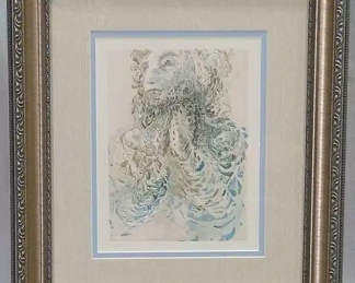 Salvador Dali Color Woodcut Divine Foreknowledge