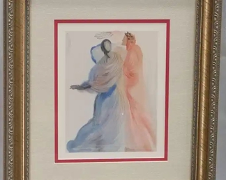 Salvador Dali Color Woodcut Beatrice's Splendour