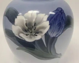 Royal Copenhagen Tulip & Butterfly Vase 8"
