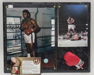 Muhammad Ali Signed Photo on Plaque w/COA