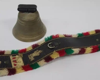 Antique Swiss Cow Bell w/ Leather Strap
