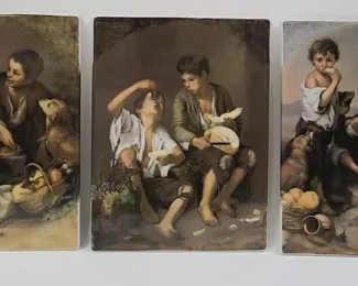 3 After Murillo Porcelain Art Plaques