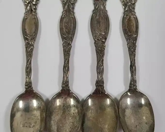 4 Sterling Silver Antique Spoons