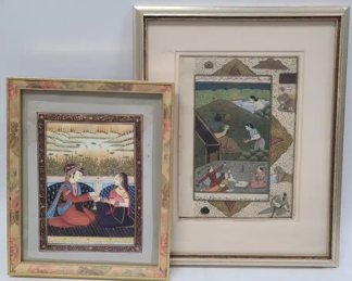 2 Mughal Style Indian Paintings