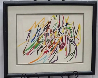 Framed Abstract Color Signed Meyer