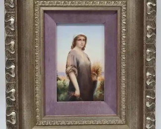 Framed Porcelain Painting "Ruth"