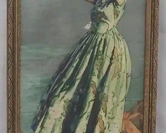 Vintage Art deco Woman on Beach Print