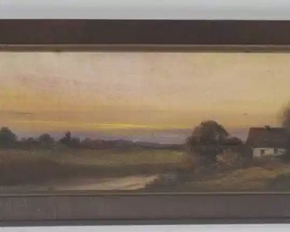 Antique Folk Art Landscape Painting