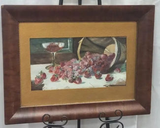 Mid Century Pastel Fruit Still Life A. Kleinhaus