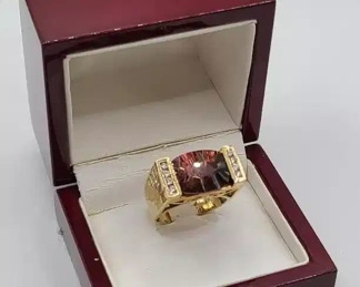 11.50ct Natural Tourmaline & Diamond 14k Gold Ring