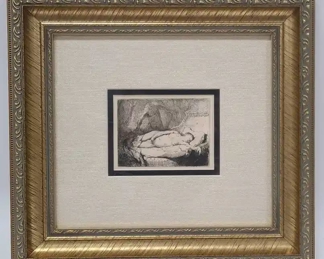 After Rembrandt Durand Etching Jupiter & Antiope