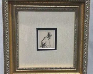 After Rembrandt Durand Etching of Peasant