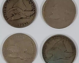 Two 1857 & Two 1858 U.S. Flying Eagle Cents