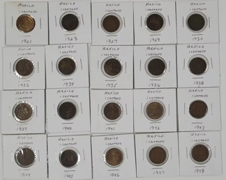 1920's - 40's Mexican 1 Centavo Coins