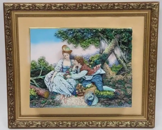 3 Dimensional Resin Painting Courting Scene