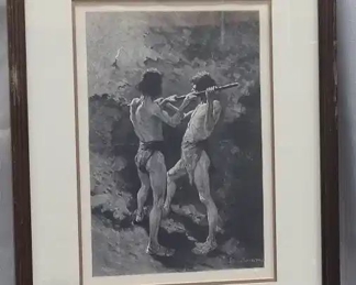 Remington Pencil Engraving Mexican Miners at Work