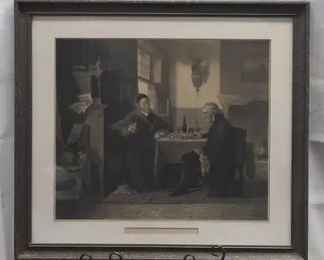 Paul Droehmer After Webb "Alte Freunde" Engraving