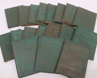 18 Antique Little Leather Library Books