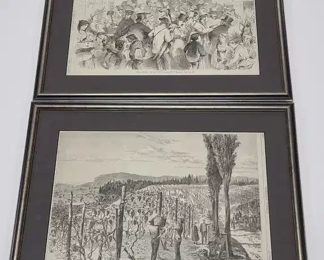 2 1860s Harper's Weekly Framed Prints