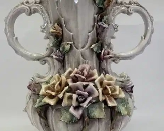 Large Capodimonte Rose Vase