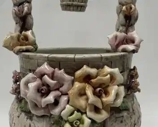 Large Capodimonte Wishing Well Vase