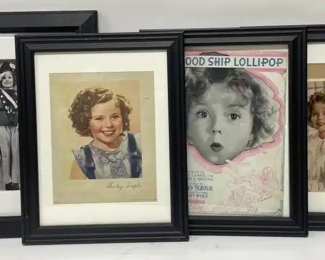 4 Vintage Framed Shirley Temple Publicity Photos