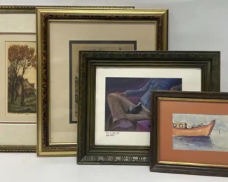 4 Unique Small Framed Artworks