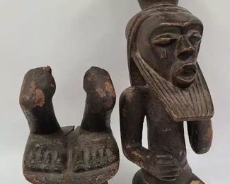 Old African Carved Hard Wood Ancestral Statue