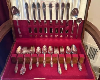 Vintage silverware with case