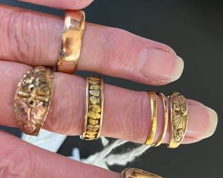 14 karat and 10 karat gold rings with markings
