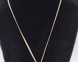 14 karat yellow gold, nugget 18” long 9.9 grams $350 which is at scrap price too beautiful to let for scrap
