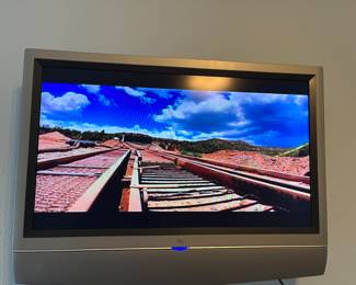 Color TV works great. Also you can have the bracket on the wall that holds it up all for $50.