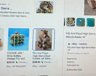Prices people are selling for shits, and Floyd, Sierra, bear and cabs cookie jar collection