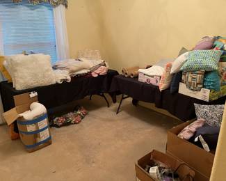 Pillows, blankets, rugs,
Twin size mattress, pad, new and box never used $25