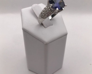 Tanzanite Color & CZ Ring 925