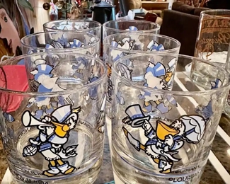 Vintage (1984) Louisiana World Exposition Fair New Orleans Seymour Pelican Rocks Glasses, set of 6!!!