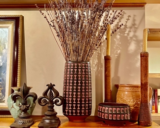 the two black and terra cotta pieces made in Western Germany