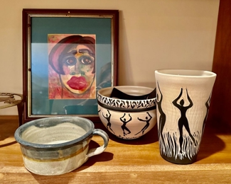 face watercolor signed Jan Hill